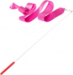 Лента для художественной гимнастики с палочкой 6 м Amely AGR-201 розовая УТ-00012839