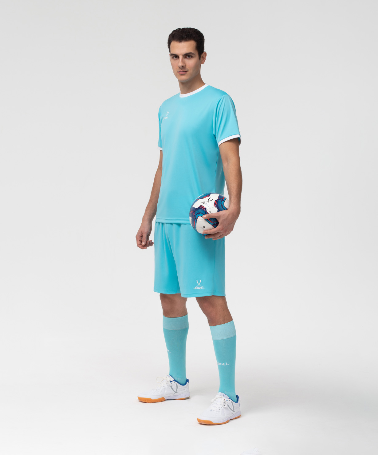 Фото Футболка футбольная JOGEL CAMP Origin, бирюзовый/белый со склада магазина Спортев