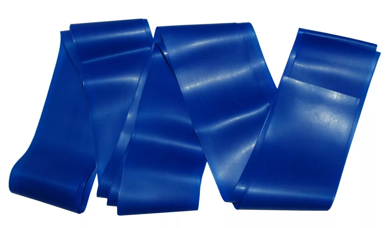 Фото Эспандер ТПЕ лента 400х7.5х0,055 см HKRB6003-7 синяя, средняя нагрузка со склада магазина СпортЕВ