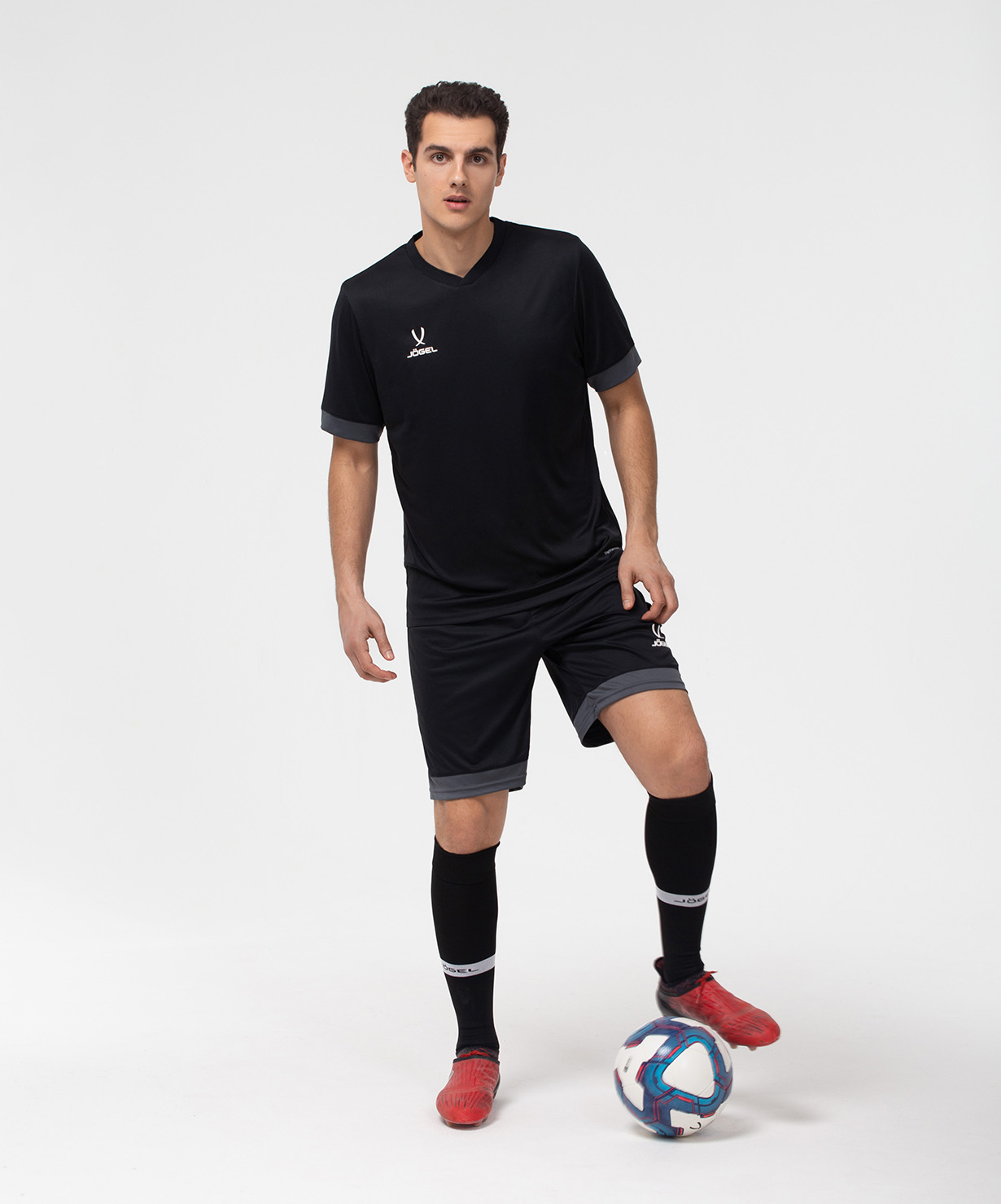 Фото Футболка игровая JOGEL DIVISION PerFormDRY Union Jersey, черный/темно-серый/белый со склада магазина Спортев