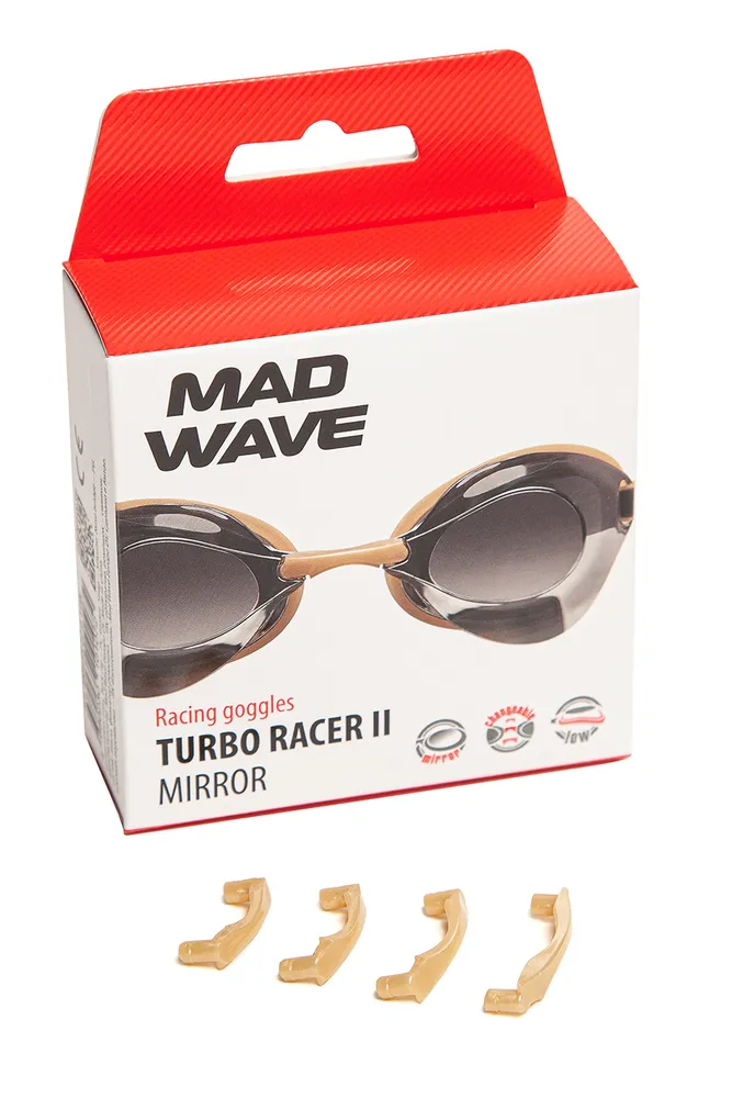 Фото Очки для плавания Mad Wave Turbo Racer II Mirror стартовые beige M0458 07 0 14W со склада магазина СпортЕВ
