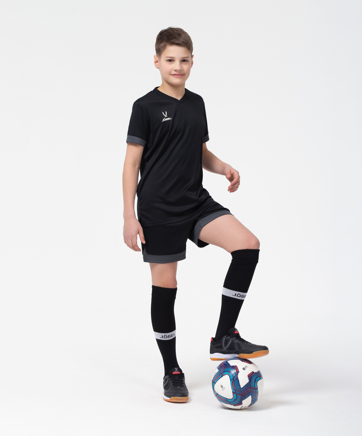 Фото Футболка игровая JOGEL DIVISION PerFormDRY Union Jersey, черный/темно-серый/белый со склада магазина Спортев