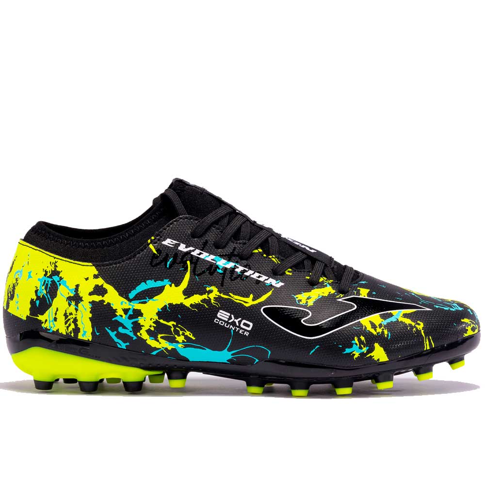 Фото Бутсы Joma Evolution AG 2023 черный/желтый/голубой EVOW2301AG со склада магазина Спортев