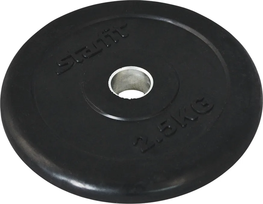 Фото Диск d 26 StarFit BB-202 черный обрезиненный стальная втулка 2,5 кг 18805 со склада магазина СпортЕВ
