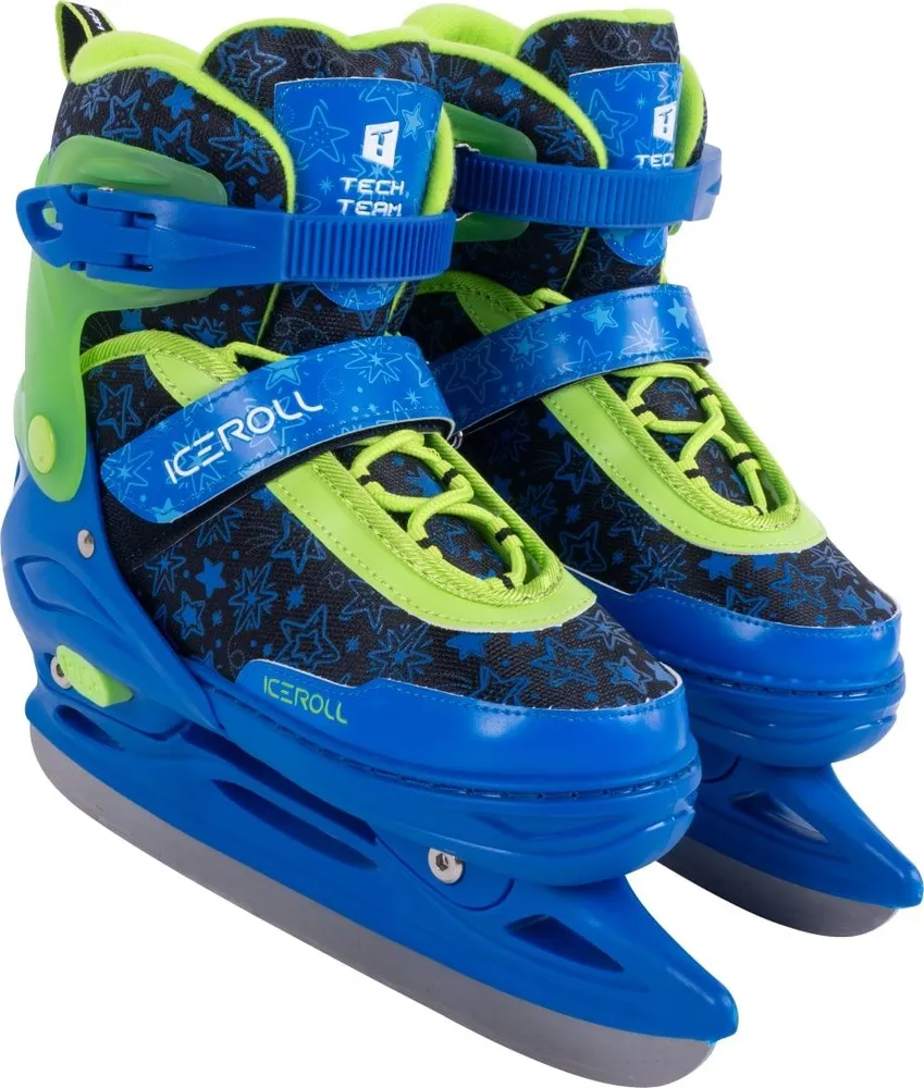 Фото Коньки раздвижные TechTeam Iceroll синий/зеленый со склада магазина Спортев