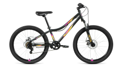 Велосипед Forward Iris 24 2.0 D (6ск) (2022) черный/розовый