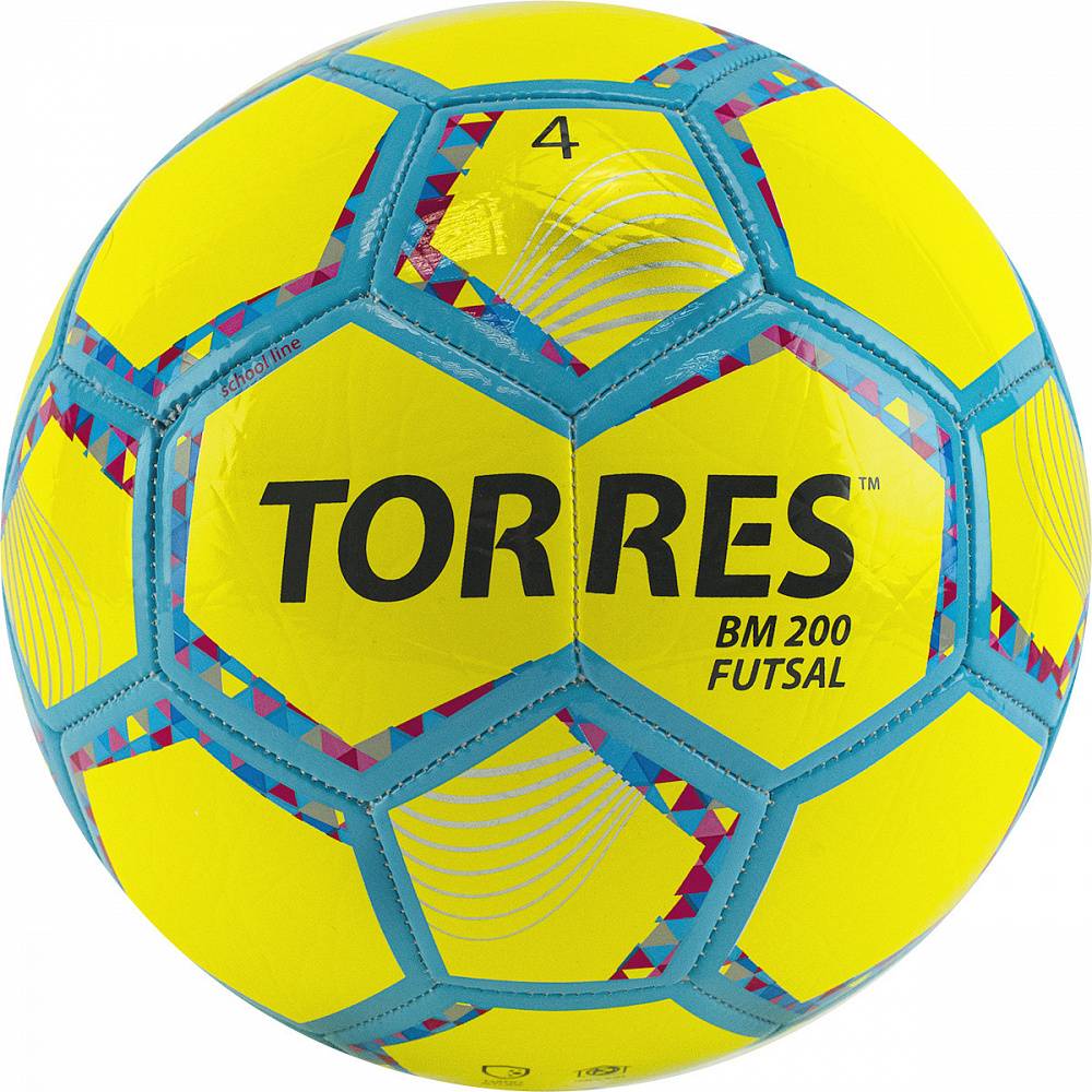 Фото Мяч футзальный Torres Futsal BM 200 №4 32 панели TPU желтый FS32054 со склада магазина Спортев