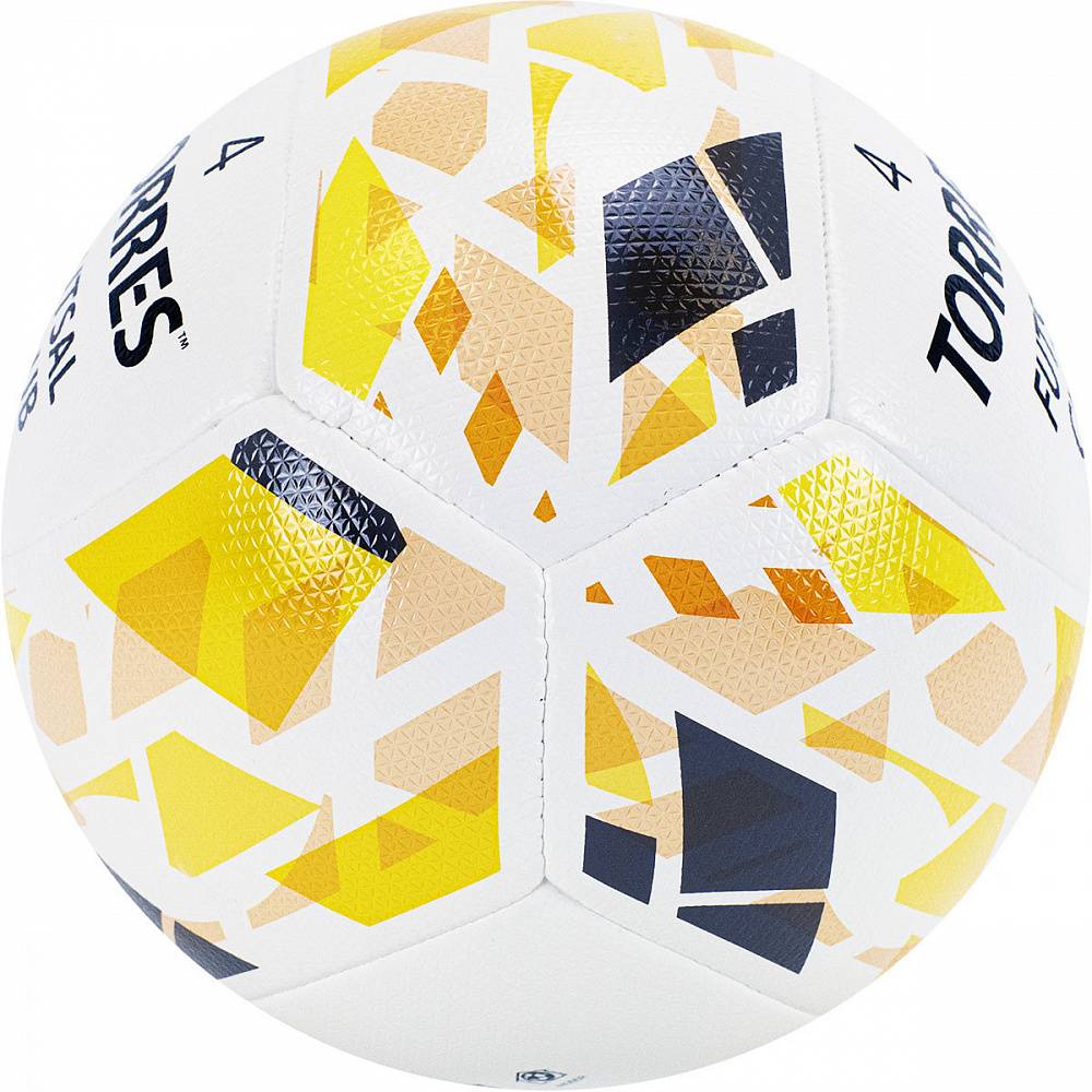 Фото Мяч футзальный Torres Futsal Club №4 10 пан. ПУ бело-зол-чер FS32084 со склада магазина Спортев