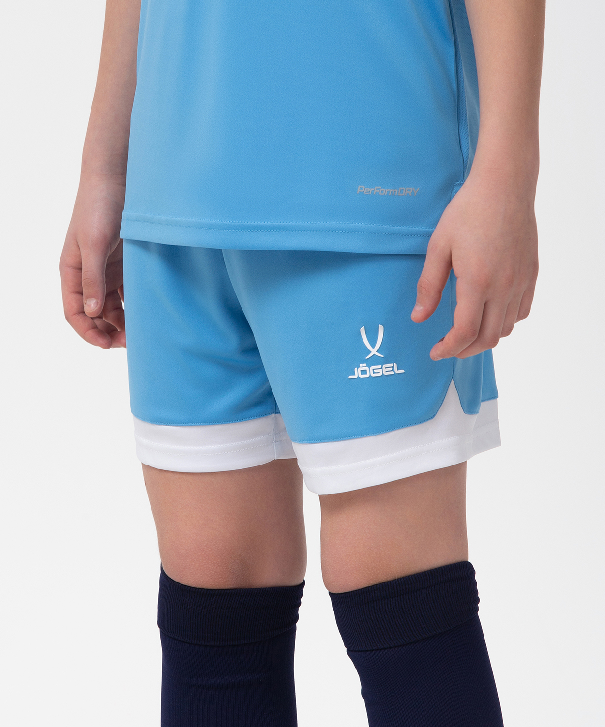 Фото Шорты игровые JOGEL DIVISION PerFormDRY Union Shorts, голубой/белый/белый со склада магазина Спортев
