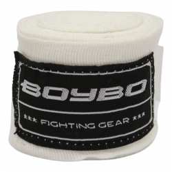 Бинты боксерские 4.5 м хлопок BoyBo белые BB1001-13