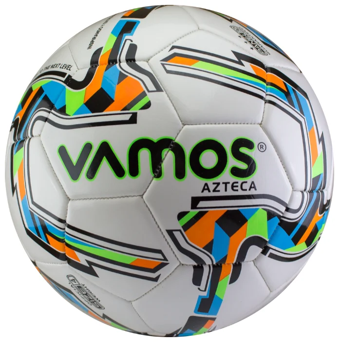 Фото Мяч футбольный Vamos Azteca 32П №4 бело-черно-оранжевый BV 4028-AMI со склада магазина СпортЕВ
