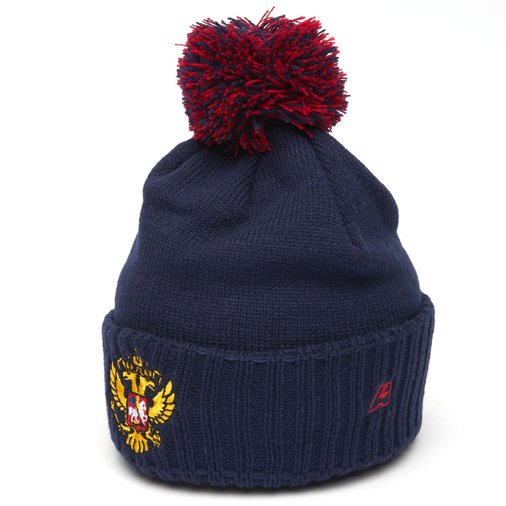 Фото Шапка Россия с помпоном синяя р.55-58 11412 со склада магазина Спортев