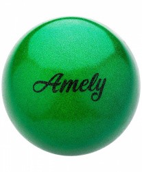 Мяч для художественной гимнастики 19 см Amely AGB-103 с насыщенными блестками зеленый