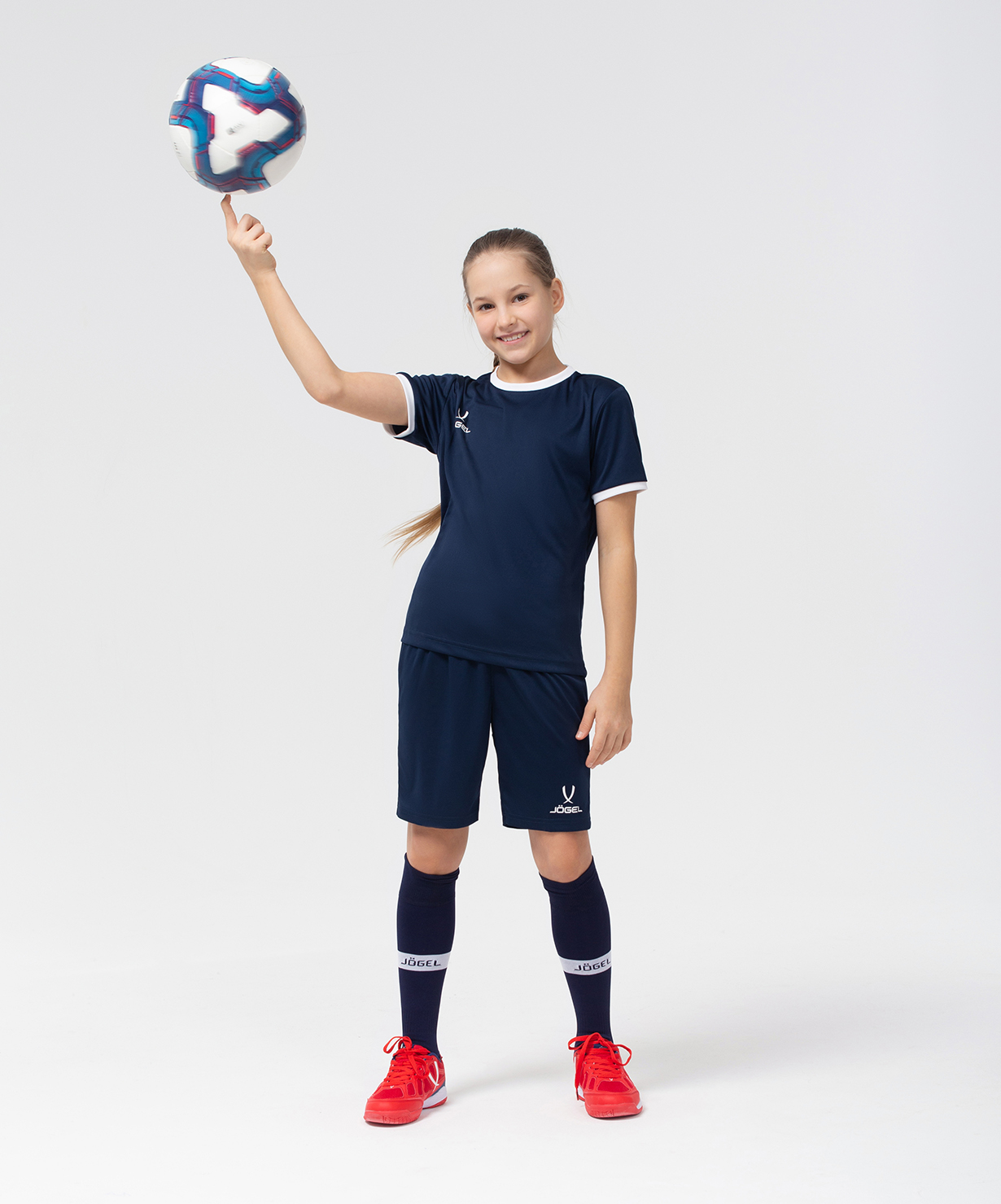 Фото Футболка футбольная JOGEL CAMP Origin, темно-синий/белый, детский со склада магазина Спортев