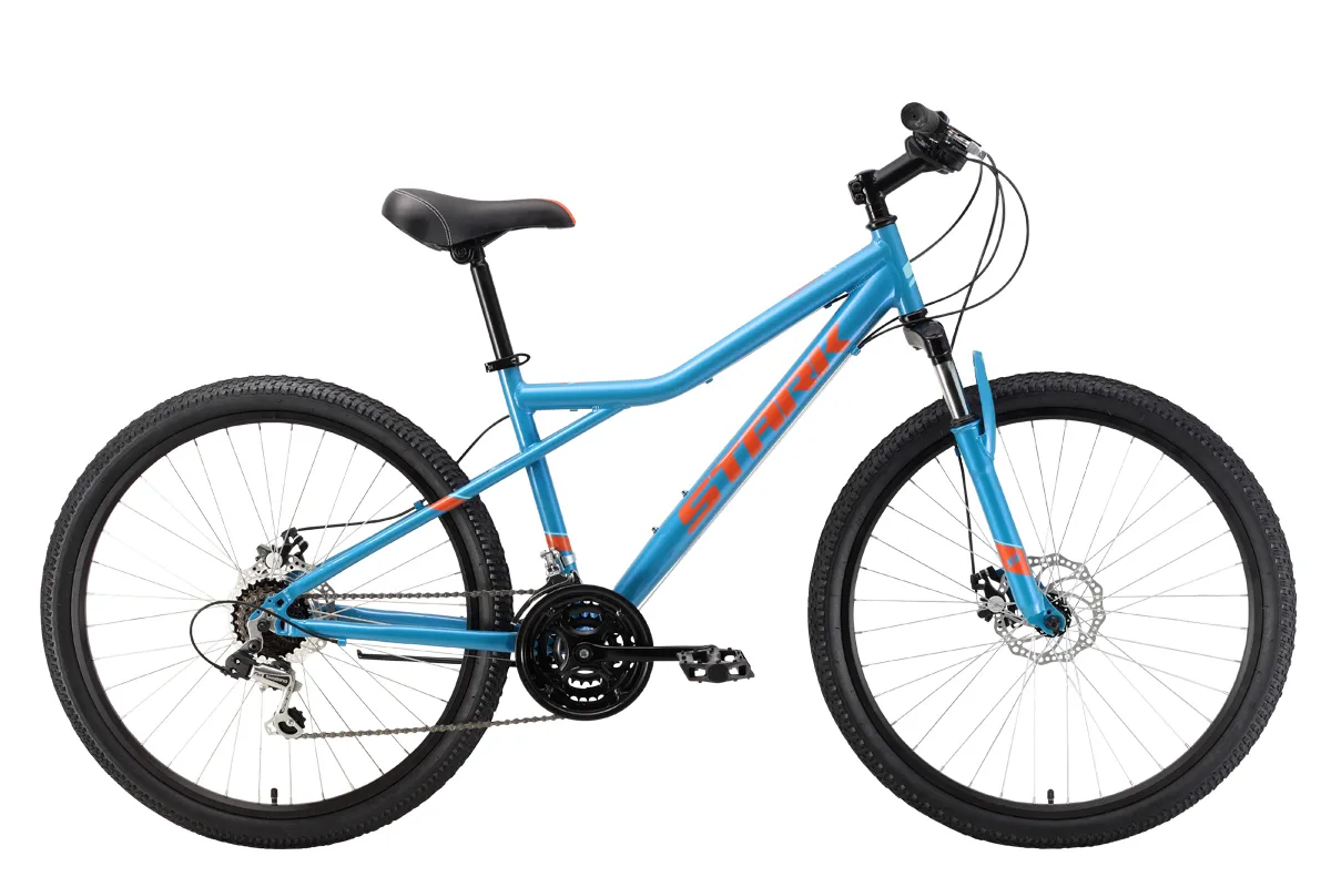 Фото Велосипед Stark Slash 26 1 D (2021) синий/оранжевый со склада магазина СпортЕВ
