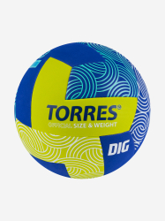 Мяч волейбольный Torres Dig р.5 синт. кожа салатовый/синий V22345