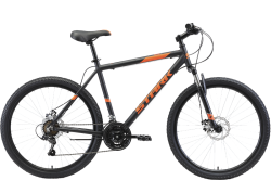 Велосипед Stark Outpost 26 1 D (2021) черный/оранжевый