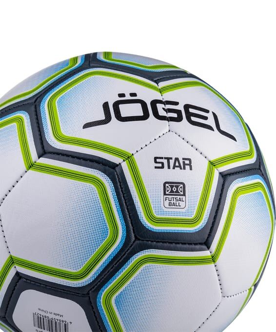 Фото Мяч футбольный Jogel Star №4 белый/синий/зеленый 16948 со склада магазина СпортЕВ
