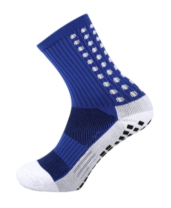 Фото Носки футбольные нескользящие без надписи темно/сине-белые со склада магазина Спортев