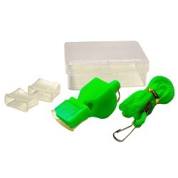 Свисток Classic пластиковый в боксе без шарика на шнурке зеленый E39267-4