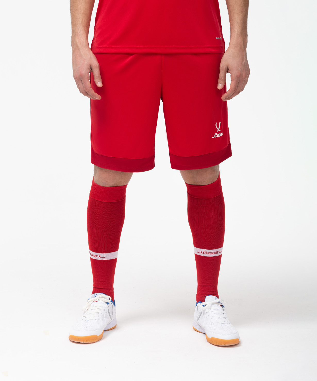 Фото Шорты игровые JOGEL DIVISION PerFormDRY Union Shorts, красный/темно-красный/белый со склада магазина Спортев
