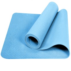 Коврик для йоги 183х61х0,6 см E39312 ТПЕ голубой
