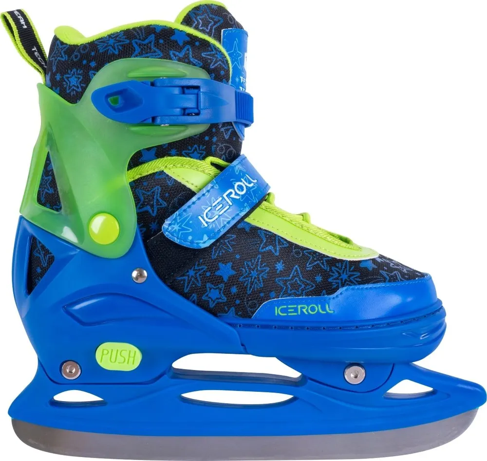 Фото Коньки раздвижные TechTeam Iceroll синий/зеленый со склада магазина Спортев
