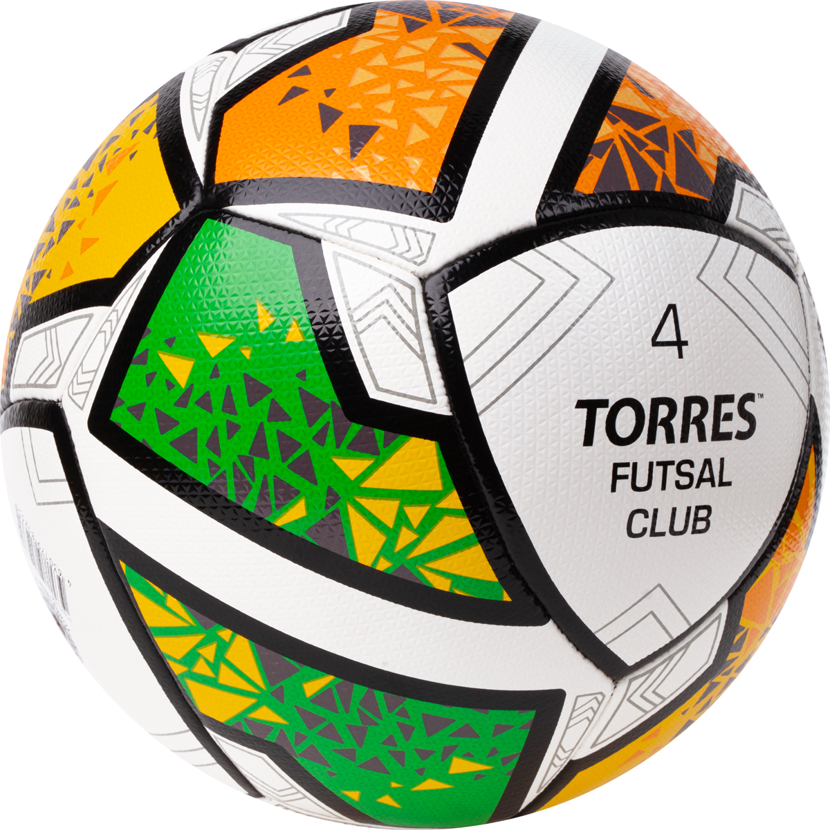 Фото Мяч футзальный Torres Futsal Club №4 10 пан. ПУ бело-зел-оранж FS323764 со склада магазина Спортев