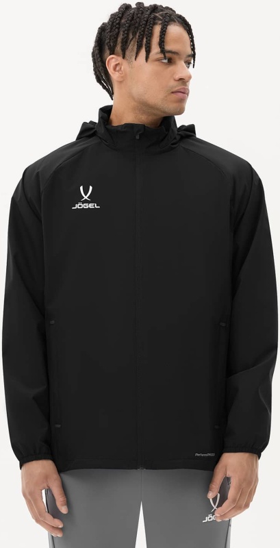 Фото Куртка ветрозащитная Jogel REMIER PerFormPROOF FZ Rain Jacket черный 4943 со склада магазина Спортев