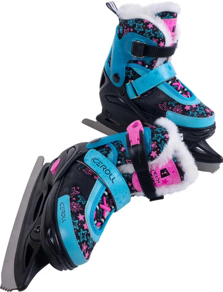 Фото Коньки раздвижные TechTeam Iceroll черный/голубой со склада магазина Спортев