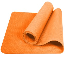 Коврик для йоги 183х61х0,6 см E39317 ТПЕ оранжевый
