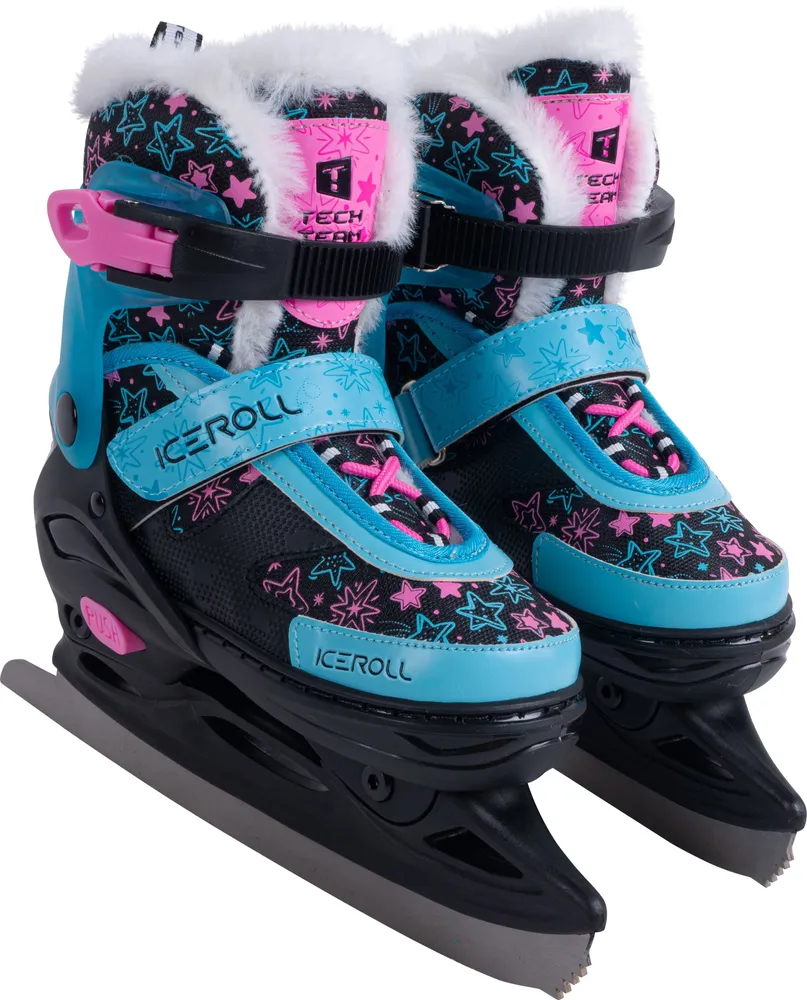Фото Коньки раздвижные TechTeam Iceroll черный/голубой со склада магазина Спортев