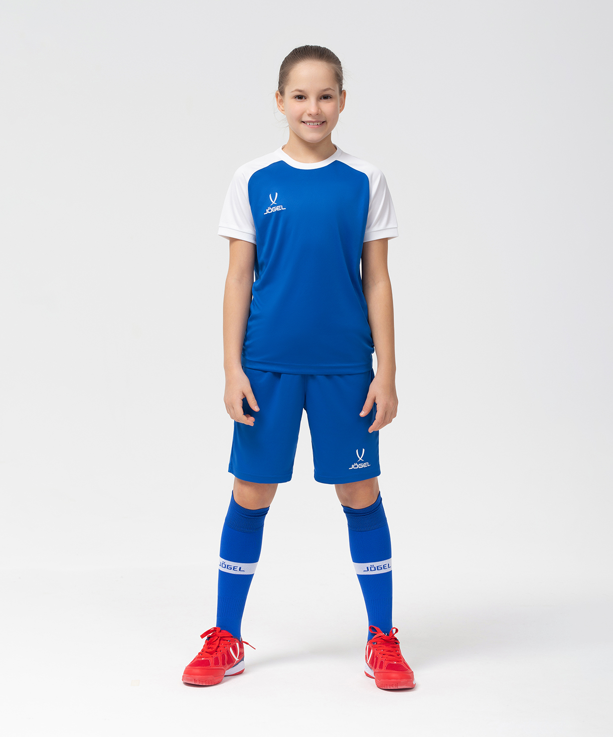 Фото Футболка игровая JOGEL CAMP Reglan Jersey, синий/белый, детский со склада магазина Спортев
