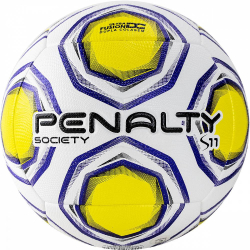 Мяч футбольный Penalty Bola Society S11 R2 XXI №5 PU термосшивка бело-желт-синий 5213081463-U