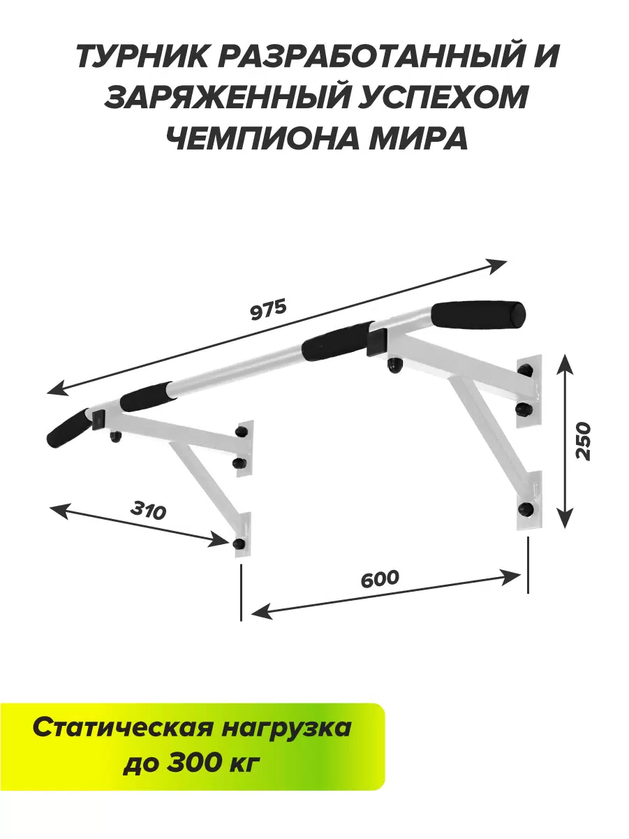 Фото Турник настенный Absolute Champion Aktiv белый АЧ8539 со склада магазина Спортев