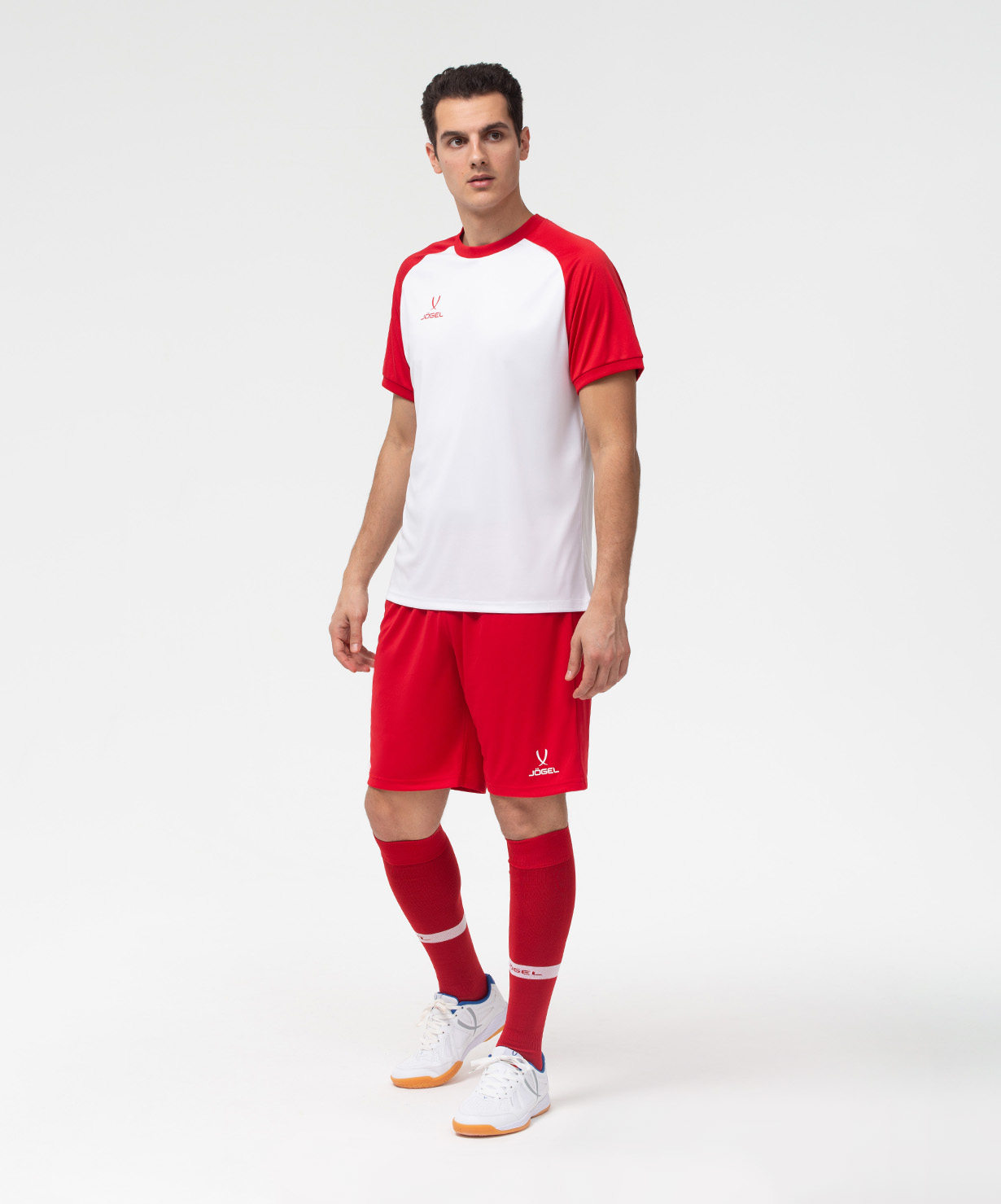 Фото Футболка игровая JOGEL CAMP Reglan Jersey, белый/красный со склада магазина Спортев