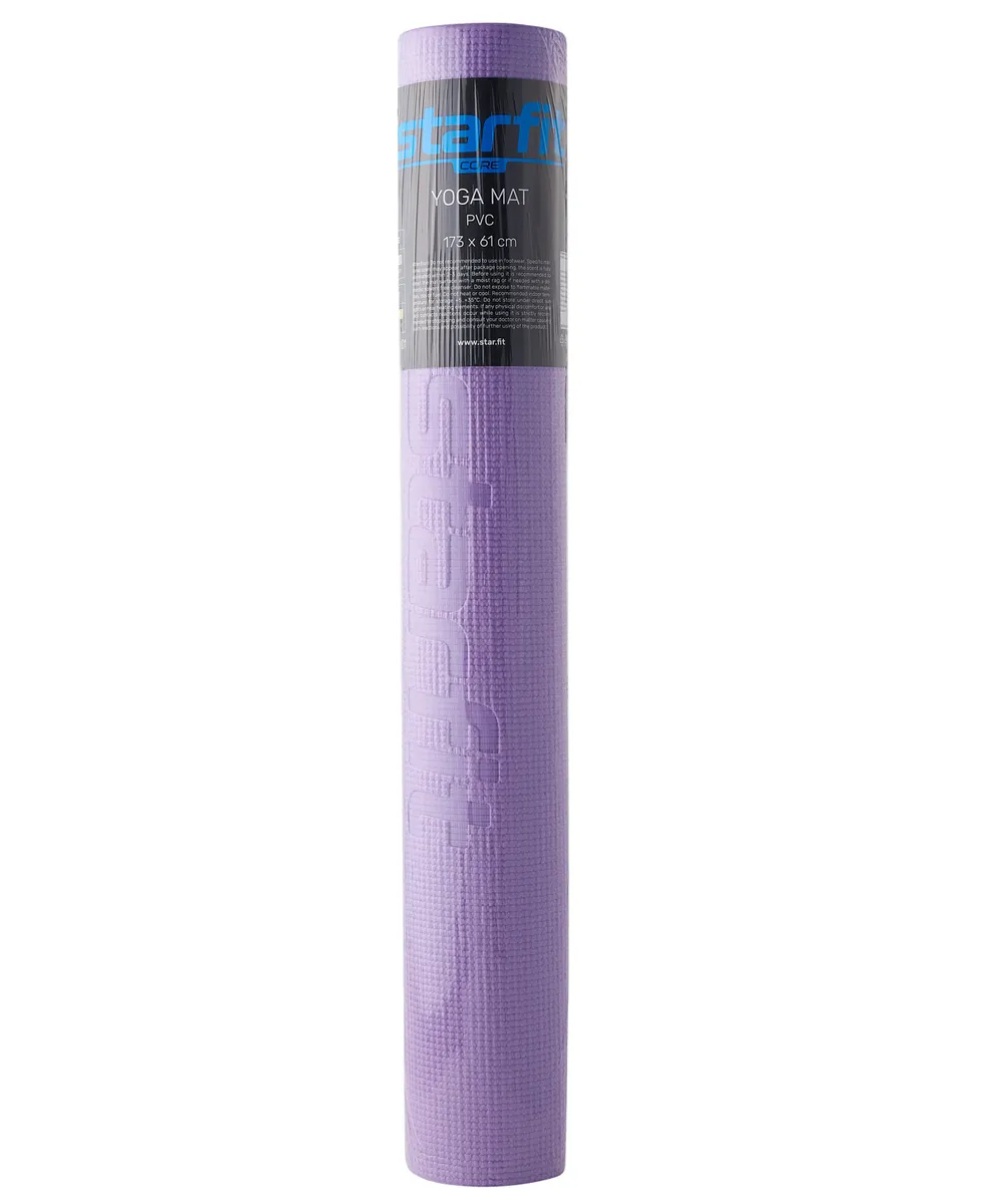 Фото Коврик для йоги 173x61x0,3 см StarFit FM-101 PVC фиолетовый пастель 18897 со склада магазина СпортЕВ