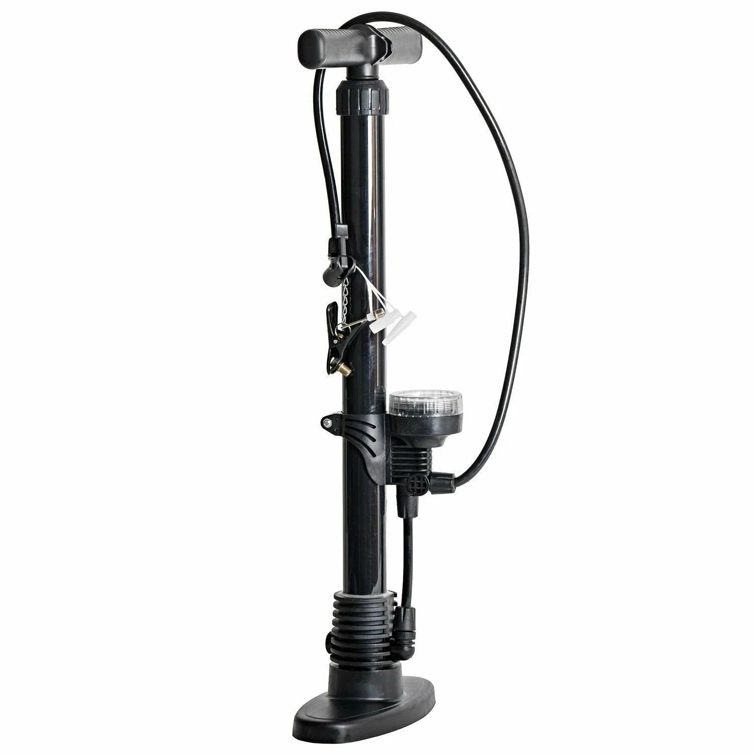 Фото Насос PAC 38x530 мм напольный с манометром, высокопрочный пластик, авто/вело + игла Т15707 со склада магазина Спортев