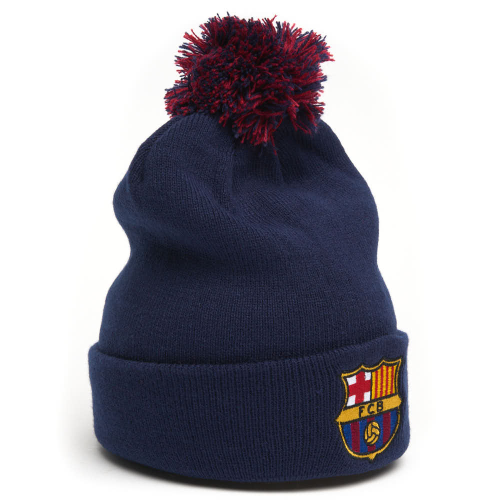Фото Шапка Barcelona с помпоном синяя р.55-58 115126 со склада магазина Спортев