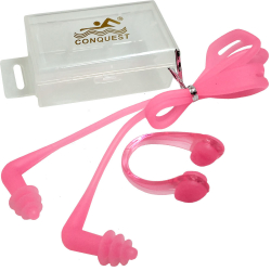Набор для плавания C33555-2 беруши и зажим для носа розовый