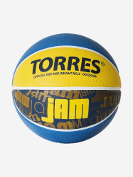 Мяч баскетбольный Torres Jam размер №3 резина син-желт-голубой B02043