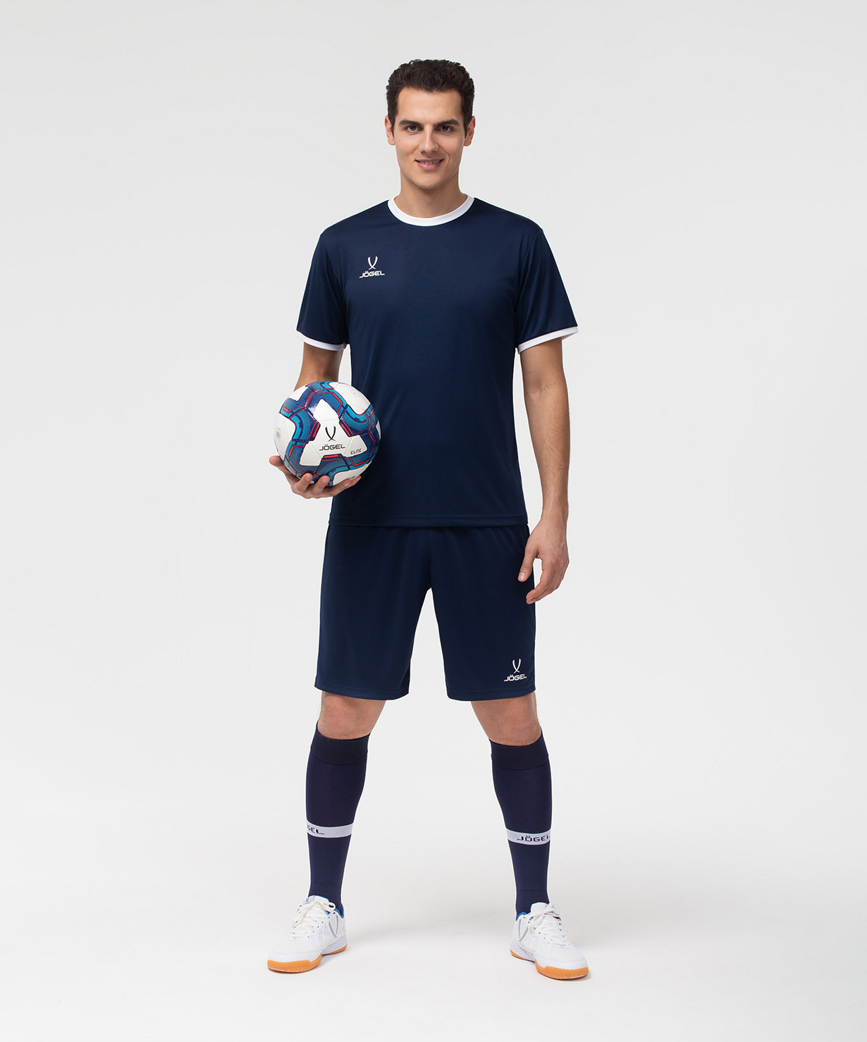Фото Футболка футбольная JOGEL CAMP Origin, темно-синий/белый со склада магазина Спортев