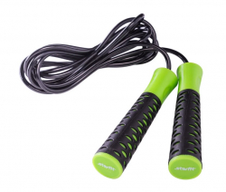 Скакалка 3.05 м StarFit RP-103 ПВХ с нескользящей ручкой черный/зеленый 19771
