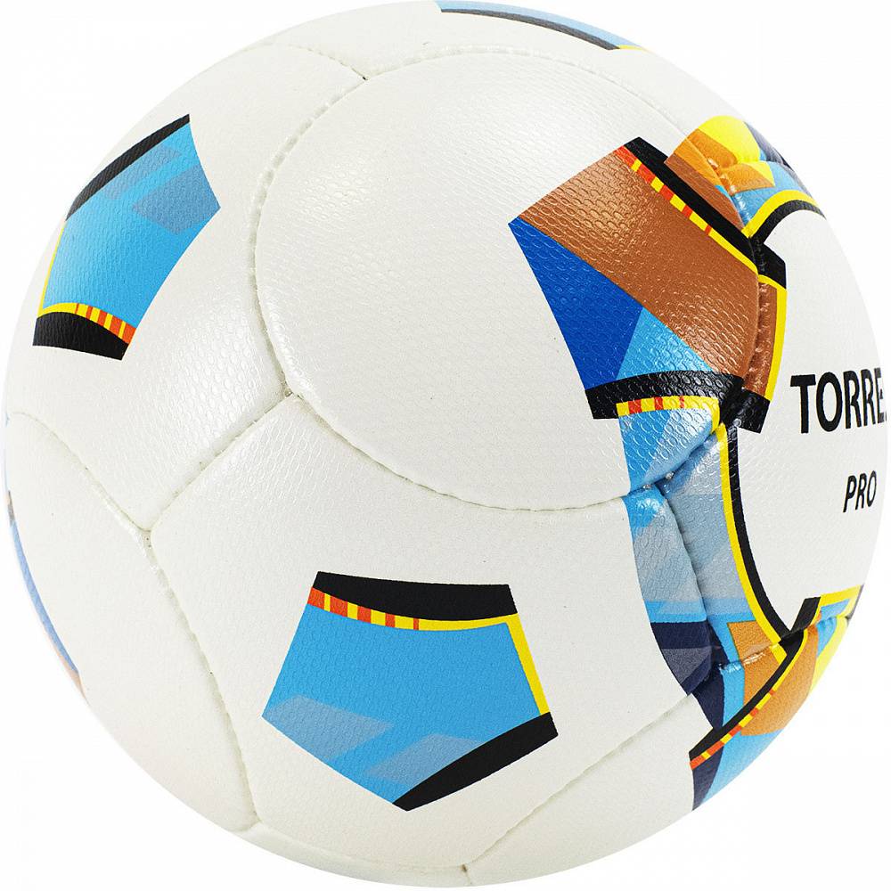 Фото Мяч футбольный Torres Pro р.5 14 п. PU ручная сшивка бело-золот-черн F320015 со склада магазина Спортев