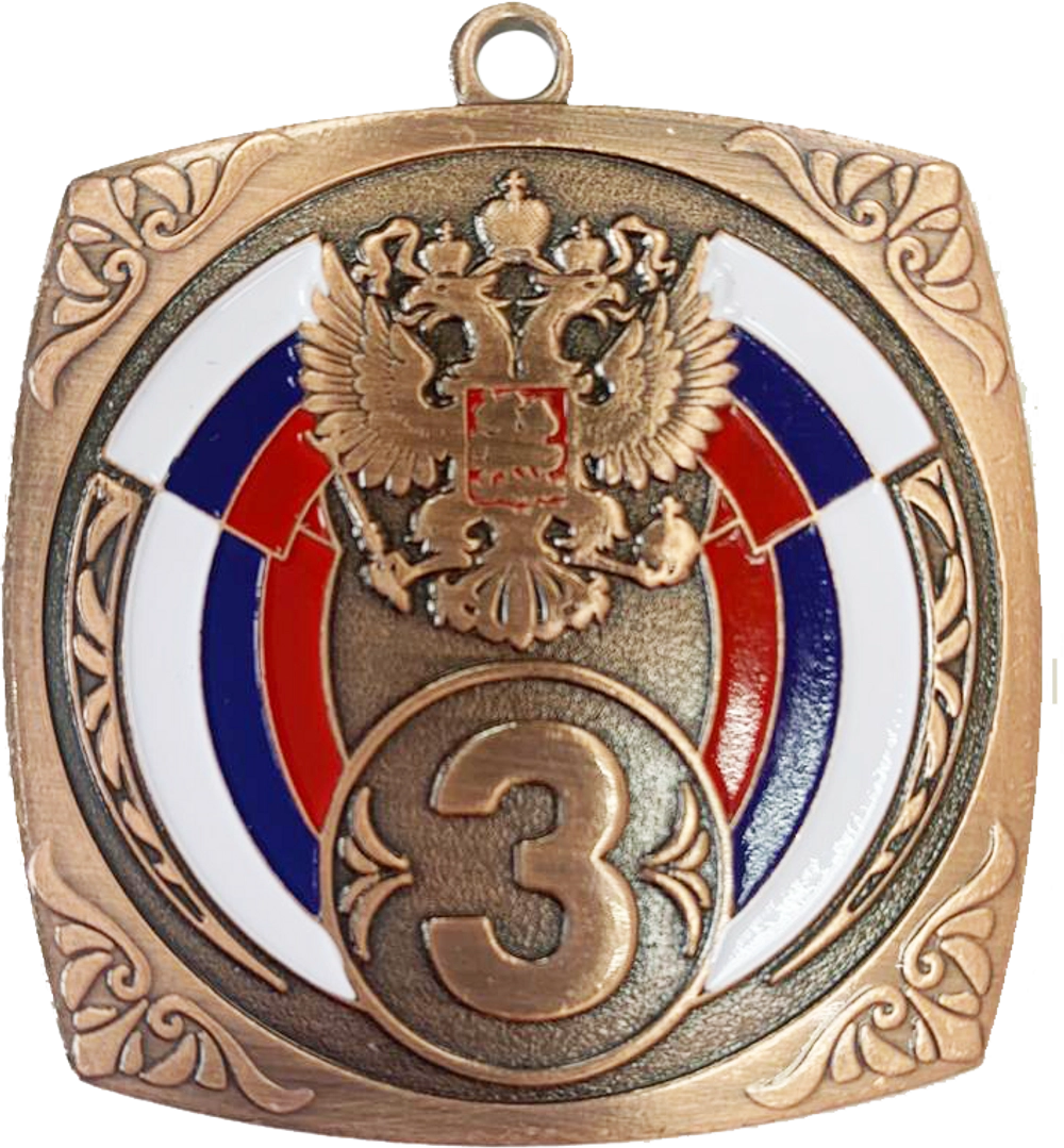 Фото Медаль АТ501 RUS 50х50 мм со склада магазина СпортЕВ