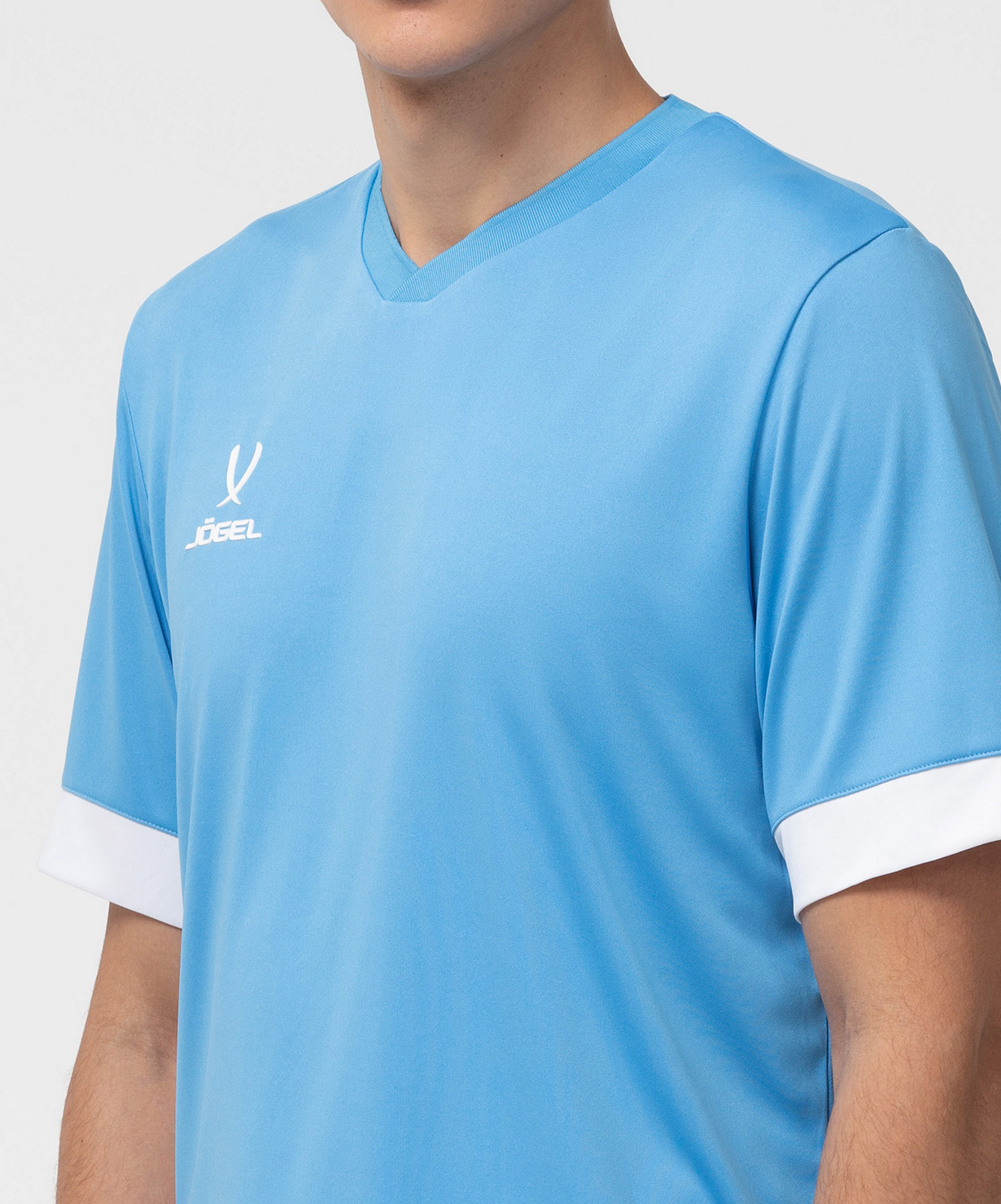 Фото Футболка игровая JOGEL DIVISION PerFormDRY Union Jersey, голубой/белый/белый со склада магазина Спортев