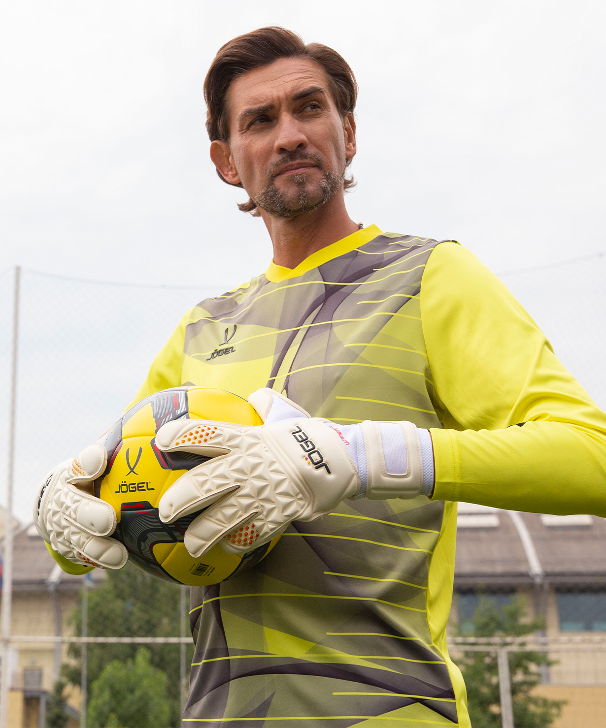 Фото Свитер вратарский DIVISION PerFormDRY GK Pattern LS, желтый/черный/белый Jögel со склада магазина Спортев