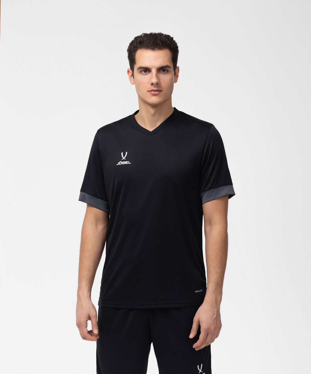 Фото Футболка игровая JOGEL DIVISION PerFormDRY Union Jersey, черный/темно-серый/белый со склада магазина Спортев