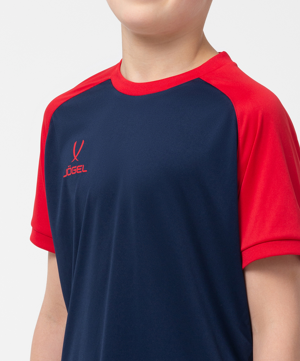 Фото Футболка игровая JOGEL CAMP Reglan Jersey, темно-синий/красный, детский со склада магазина Спортев