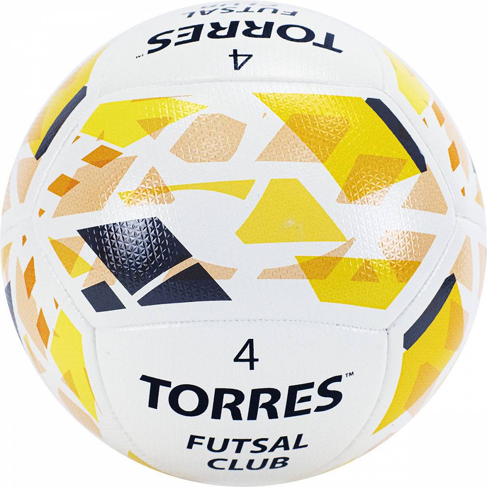 Фото Мяч футзальный Torres Futsal Club №4 10 пан. ПУ бело-зол-чер FS32084 со склада магазина Спортев
